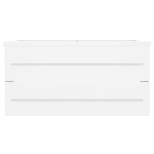 Szafka z wbudowaną umywalką, biała, płyta wiórowa na Arena.pl