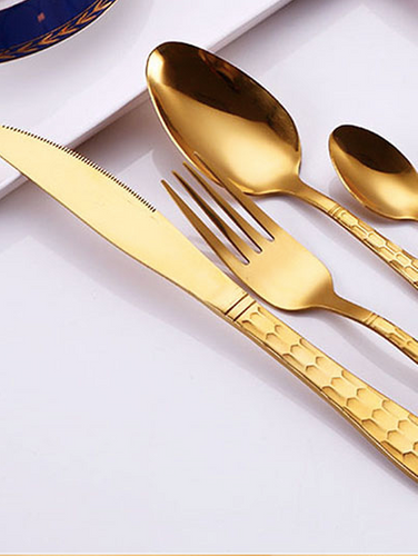 Sztućce - NEW DESIGN -4 Szt - ZŁOTE - HIT na Arena.pl
