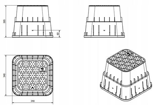 Duża Studzienka zaworowa LARGE 34x34x26,5 cm na 2 zawory HIDE zielony na Arena.pl