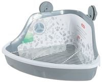 Szara toaleta narożna Zolux - kuweta dla mniejszych gryzoni 32 x 25 x 15cm