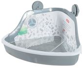 Szara toaleta narożna Zolux - kuweta dla mniejszych gryzoni 32 x 25 x 15cm