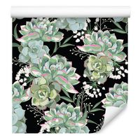 Tapeta do salonu kwiaty kaktusy liście rośliny