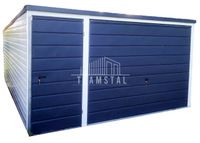 GARAŻ BLASZANY 4m x 5m pion - spad w tył - Brama - drzwi - antracyt + biały TS488 4x5