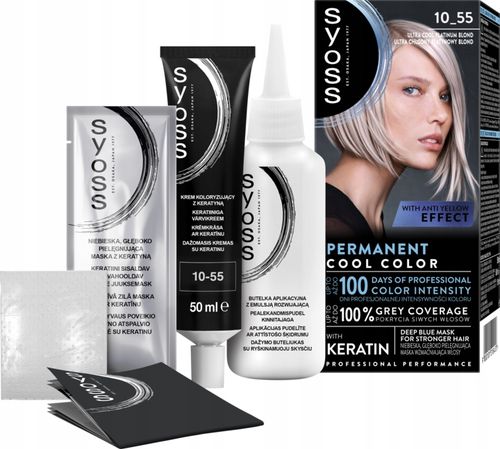 SYOSS PERMANENT COOL COLOR FARBA NR 10_55 ULTRA CHŁODNY PLATYNOWY BLOND na Arena.pl