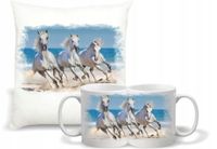 Zestaw PODUSZKA + KUBEK nadruk zdjęcie KOŃ KONIE NA PREZENT UPOMINEK