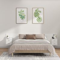 Wezgłowie z szafkami, białe, materiał drewnopochodny