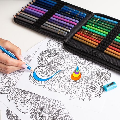 Zestaw Kredki Ołówkowe Piórnik Z Wyposażeniem 48 Kredek na Arena.pl