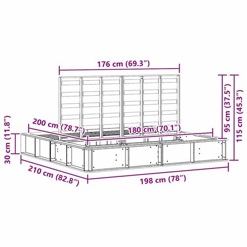 Ramka łóżka z przechowywaniem Brązowy 180 x 200 cm drewno na Arena.pl