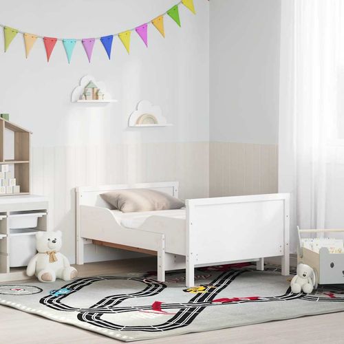 Ramka łóżka z materacem Biały 80 x 200 cm Lite drewno sosnowe na Arena.pl