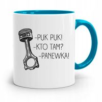 Kubek Błękitny Mechanika Puk Puk Kto Tam Panewka Z Nadrukiem Ze Zdjęciem