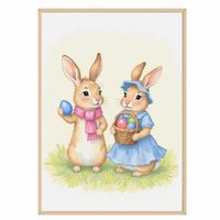 Plakat 30x40 Stwórz Zestaw Wiosna Boho Kwiaty Wielkanoc Zając Duży Wybór