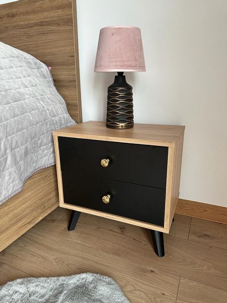 stolik nocny LOFT 45 cm artisan czarny zdjęcie 1