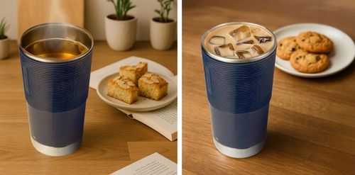 KUBEK TERMICZNY ZE WSKAŹNIKIEM TEMPERATURY 380ml PODRÓŻNY DO AUTA PODGRZEWA na Arena.pl