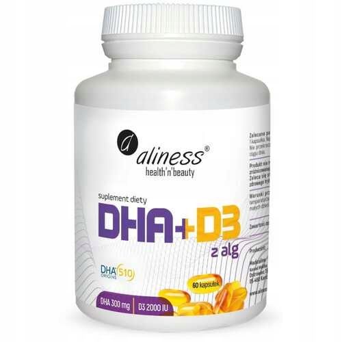 ALINESS OMEGA DHA 300MG D3 2000 Z ALG tran rybi zdjęcie 1