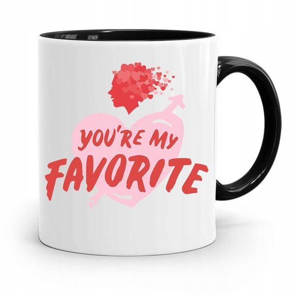 Kubek Czarny Dla Dziewczyny You Are My Favorite Z Nadrukiem Ze Zdjęciem zdjęcie 1