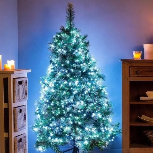 DŁUGIE LAMPKI CHOINKOWE ŚWIATEŁKA ŚWIATECZNE OZDOBNE BIAŁY ZIMNY 200LED na Arena.pl