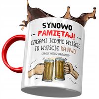 Kubek Czerwony Dla Synowej Żony Syna Na Prezent Z Nadrukiem Ze Zdjęciem