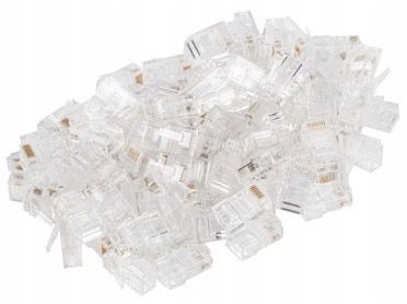 100X WTYK WTYKI KOŃCÓWKI WTYCZKA RJ45 8P8C UTP CAT KAT.5E PRZELOTOWE LANBER na Arena.pl