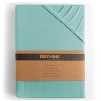 Prześcieradło na gumce AMBER jersey 160x200 błękitne DecoKing