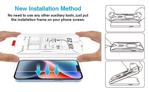 Szkło MOBDIK iPhone 14 Pro Max 13 Pro Max Plus 2x + ramka EZ Kit na Arena.pl