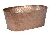 OWALNY MIEDZIANY METALOWY KOSZYK W RENIFERY 30x20x12 cm