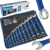 Zestaw kluczy płasko-oczkowych 6-32mm 12el AntiSlip CrV GEKO G11141