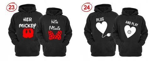 ZESTAW DWÓCH BLUZ Z KAPTUREM DLA ZAKOCHANYCH PAR na Arena.pl