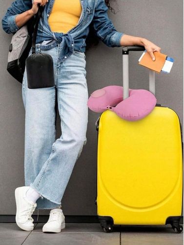 PODUSZKA PODRÓŻNA Dmuchana Samopompująca Welurowa ROGAL Do Spania Na Szyję na Arena.pl