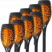 8x LAMPA SOLARNA OGRODOWA WBIJANA LED POCHODNIA LAMPION EFEKT PŁOMIENIA