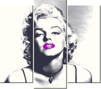 90 80CM OBRAZ T3 ELEM MARILYN MONROE FIOLETOWYMI USTAMI DRUK ŚCIENNY