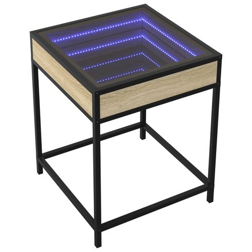 Stolik nocny z LED Infinity, dąb sonoma, 40x40x51 cm na Arena.pl