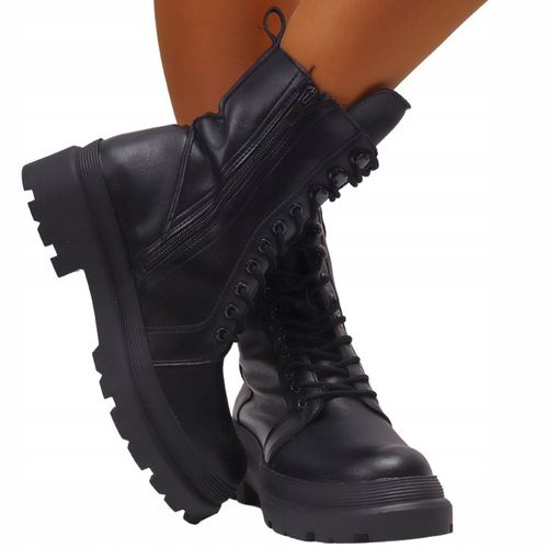 BOTKI DAMSKIE GLANY BUTY TRAPERKI ZIMOWE NA SUWAK na Arena.pl