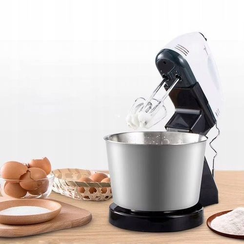 MIKSER RĘCZNY ROBOT KUCHENNY + 4 KOŃCÓWKI DUŻA MISA STOJAK 7 BIEGÓW na Arena.pl