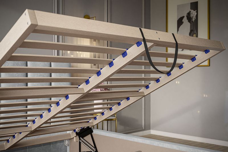 Łóżko tapicerowane LUX 1 120x200 ze  Stelażem i pojemnikiem zdjęcie 9