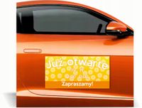 Magnes na samochód auto reklama magnetyczna 60x30 JUŻ OTWARTE zapraszamy