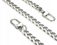 Pasek do torebki torby łańcuch długi Srebrny metal  F117_100CM_Srebrny