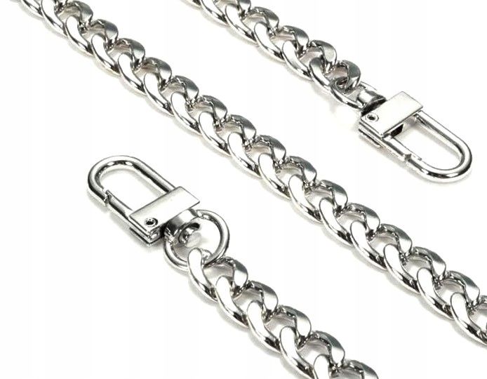 Pasek do torebki torby łańcuch długi Srebrny metal F117_100CM_Srebrny zdjęcie 1
