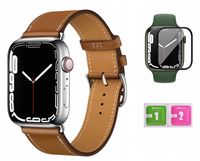 PASEK SKÓRZANY DO APPLE WATCH 1 2 3 4 5 6 7 8 9 SE 42/44/45/49MM + SZKŁO