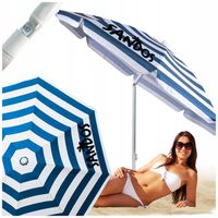 Duzy parasol plażowy ogrodowy balkonowy paski łamany wodoodporny pokrowiec