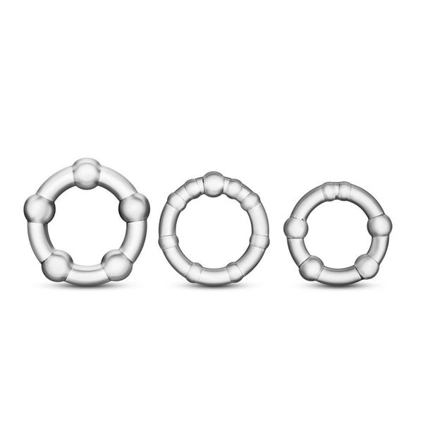 Stay Hard Beaded Cockrings Clear zdjęcie 3