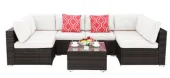 KOMPLET RATTAN SOFA STOLIK RATAN 4 OSOBY