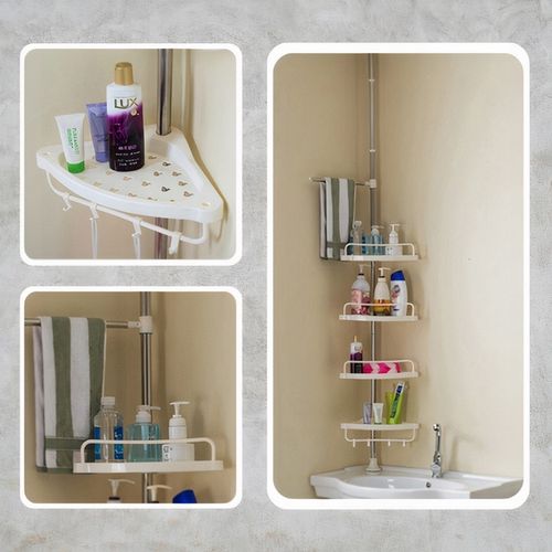 PÓŁKA ŁAZIENKOWA NAROŻNA POD PRYSZNIC TELESKOPOWA DO ŁAZIENKI KOSMETYK 305c na Arena.pl