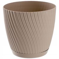 KADAX Doniczka Okrągła Z Podstawką 13cm Brązowa