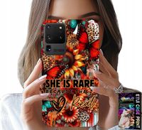 ETUI DO SAMSUNG GALAXY S20 Ultra - SHE IS RARE, SŁONECZNIKI, KWIATY, MOTYLE