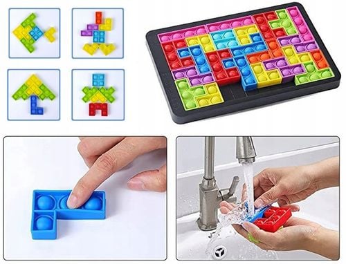 POP IT KLOCKI POPIT TETRIS PUZZLE UKŁADANKA BĄBLE na Arena.pl