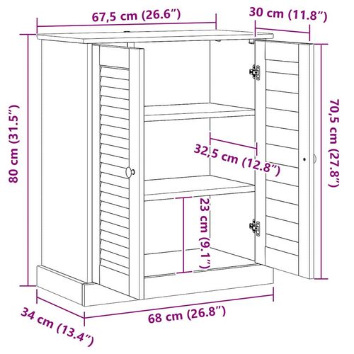Szafka Łazienkowa VIGO miodowy brąz 67,5 x 34 x 80 cm na Arena.pl