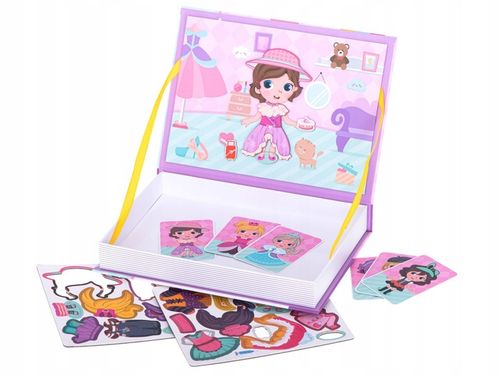 KSIĄŻECZKA MAGNETYCZNA UKŁADANKA PUZZLE NA MAGNES UBIERZ LALKĘ 51 elementów na Arena.pl