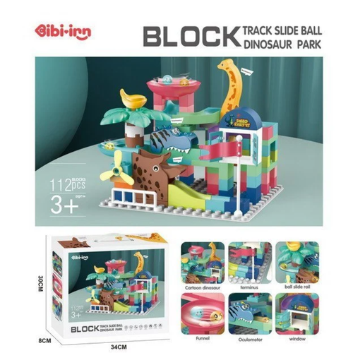 Zestaw Klocki Konstrukcyjne PUZZLE Duże Kolorowe 112 Elementów Dinozaury na Arena.pl