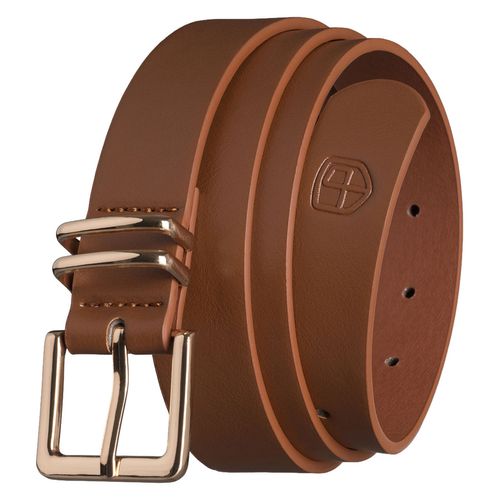 wąski pasek damski ze skóry ekologicznej w jasnobrązowym kolorze - peterson na Arena.pl