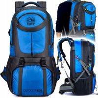 PLECAK TURYSTYCZNY TREKKINGOWY 60L GÓRSKI W GÓRY MĘSKI DAMSKI NIEBIESKI